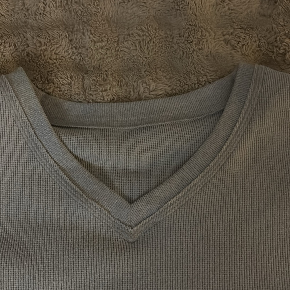 Light grey V neck cropped sweater from Gilly Hicks